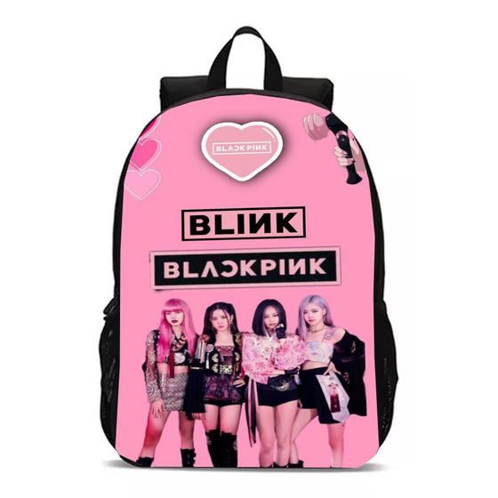 Imagem de Mochila Banda K-Pop Black Pink Bolsa Meninas Novidade Escolar