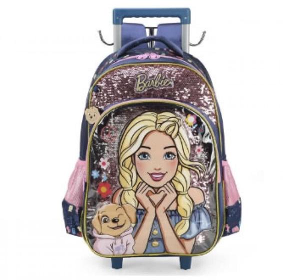 Imagem de Mochila barbie com rodas azul   ic39136bb