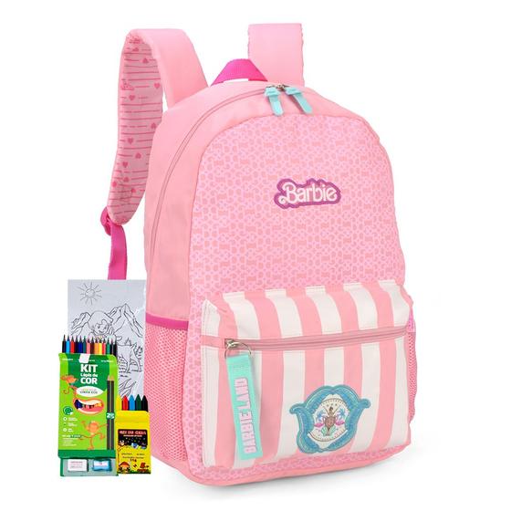 Imagem de Mochila Barbie Oficial Princesa Unicornio Sereia Holográfica Retro Meninas Escolar Passeio Original