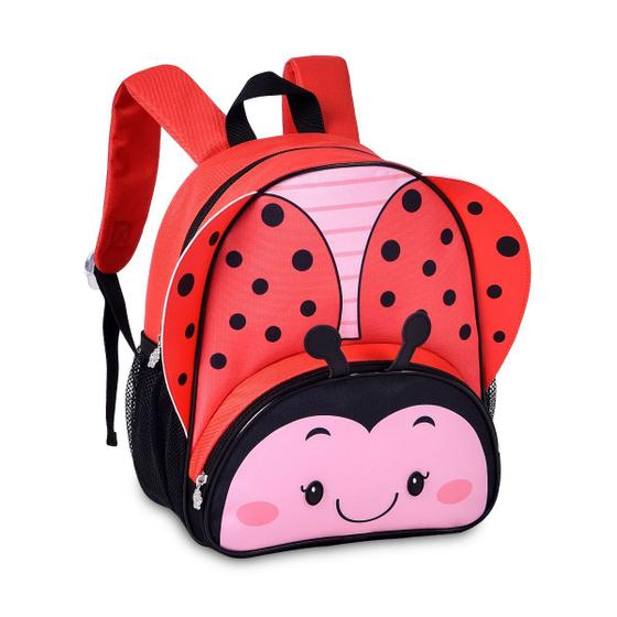 Imagem de Mochila Bolsa de Costas - Borboleta, Abelha E Joaninha Zoo Infantil Escolar Pets - Clio