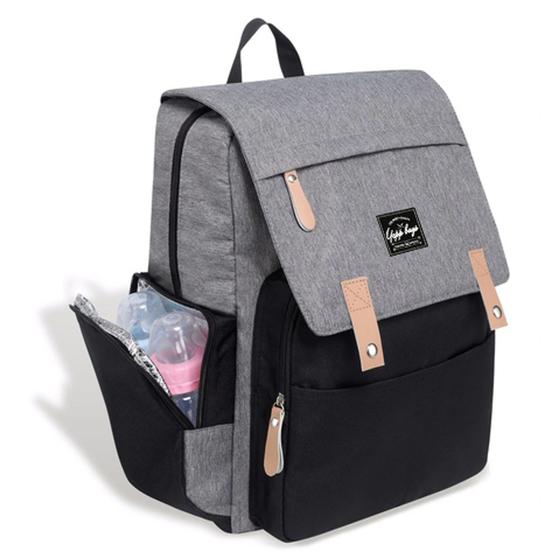 Imagem de Mochila Bolsa de Maternidade Multifunção Mamãe Bebê Poliéster Yepp Bags Cinza MF8107C