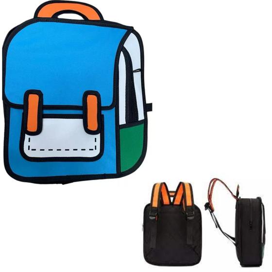 Imagem de Mochila bolsa escolar bebold cartoon 2d - azul - newpen