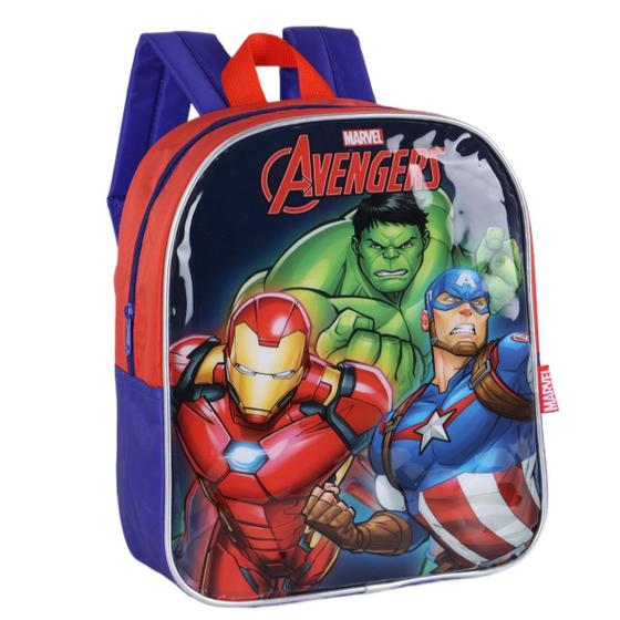 Imagem de Mochila Bolsa Escolar Infantil Heróis Vingadores Vermelho