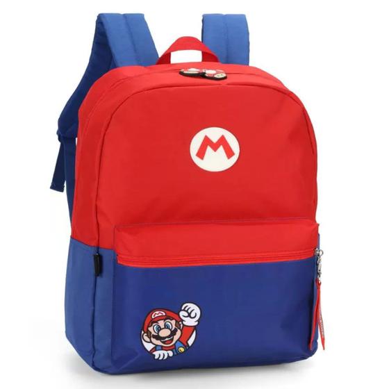 Imagem de Mochila Bolsa Escolar Universitária Costas Super Mario Bros