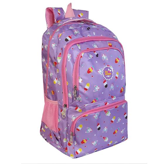 Imagem de Mochila Bolsa Feminina Escolar Bunny Kawaii Fofa Impermeável