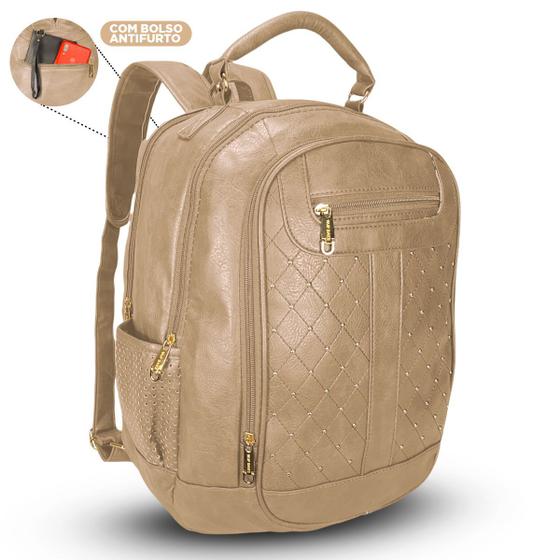 Imagem de Mochila Bolsa Feminina Grande Escolar Casual Moda Fashion