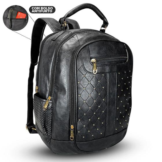 Imagem de Mochila Bolsa Feminina Grande Escolar Casual Moda Fashion