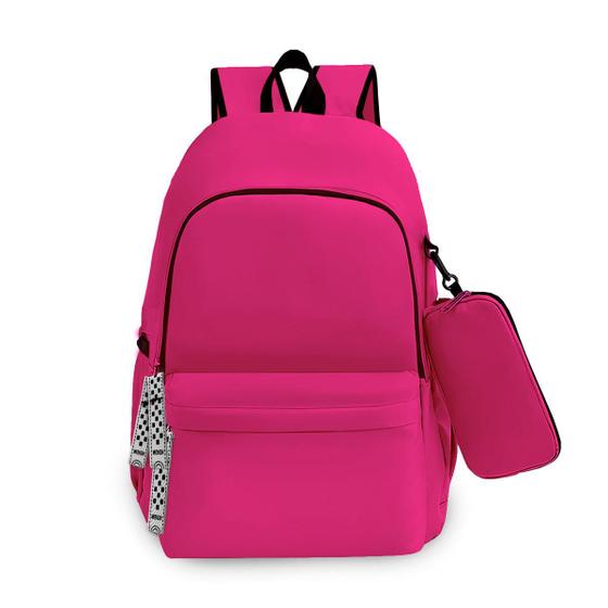 Imagem de Mochila Bolsa Feminina Semi Impermeável Trabalho Escolar Moderna Estojo Friday Reforçada Antifurto Volta a Aulas Juvenil