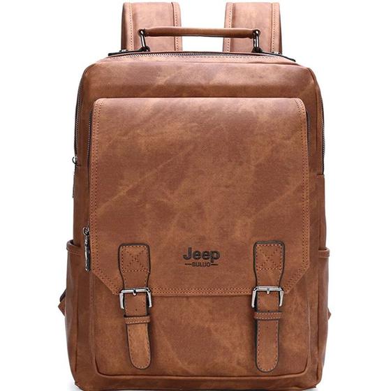 Imagem de Mochila Bolsa Jeep 2009 Grande Couro - Marrom