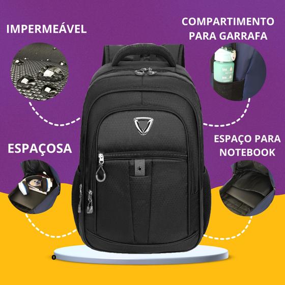 Imagem de Mochila Bolsa Masculina Notebook Impermeável Reforçada