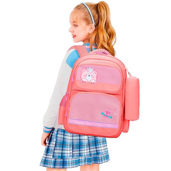 Imagem de Mochila Bolsa Menina Semi Impermeável Trabalho Escolar Top Menino Reforçada Resistente Volta as Aulas Alta Qualidade