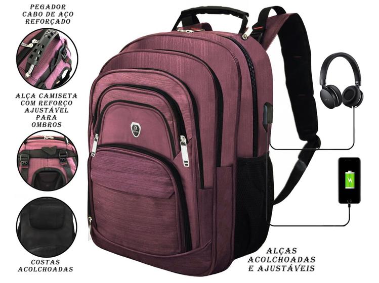 Imagem de Mochila Bolsa Notebook Feminina Trabalho Faculdade Reforçada Impermeavel Grande