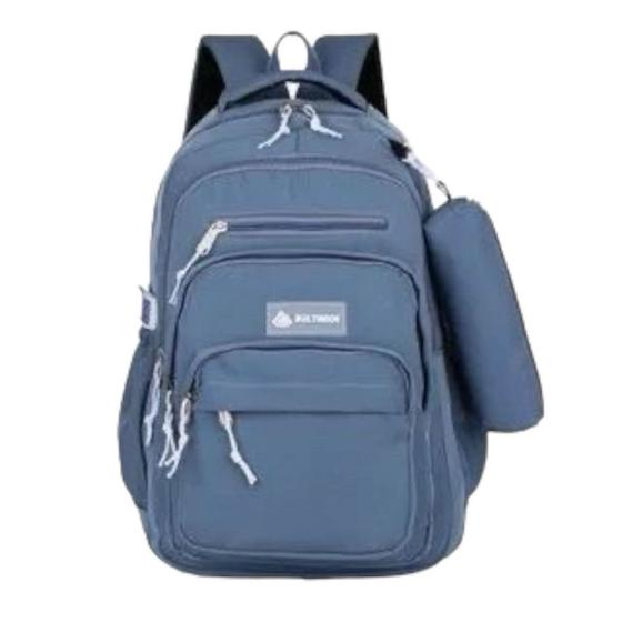 Imagem de Mochila Bolsa Notebook Masculina Feminina Unisex Escolar tactel espaçosa versátil