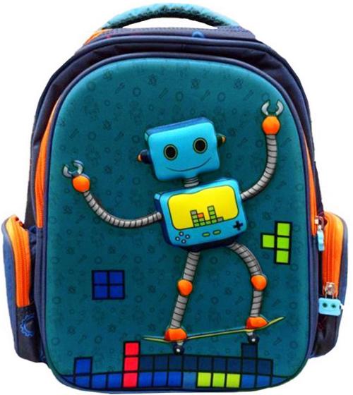 Mochila Bolsa Reforçada Menino De Costas Foguete Robô 3d Alto Relevo ...