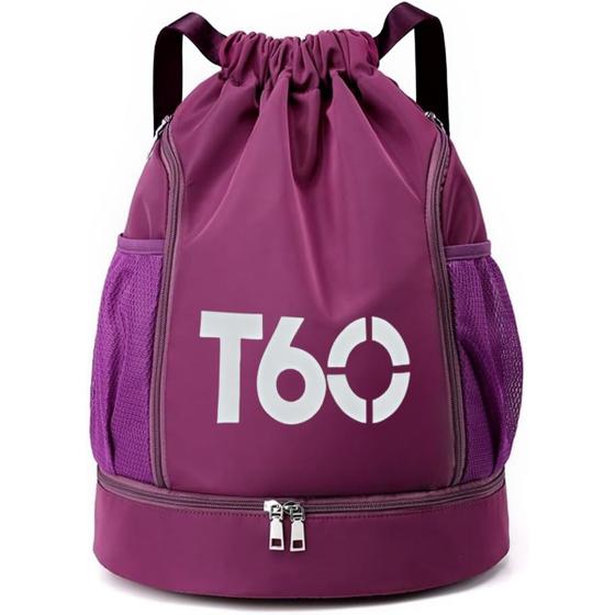 Imagem de Mochila Bolsa Saco com Cordão Esportiva Impermeável Anti roubo Academia Treino Passeio Multiuso