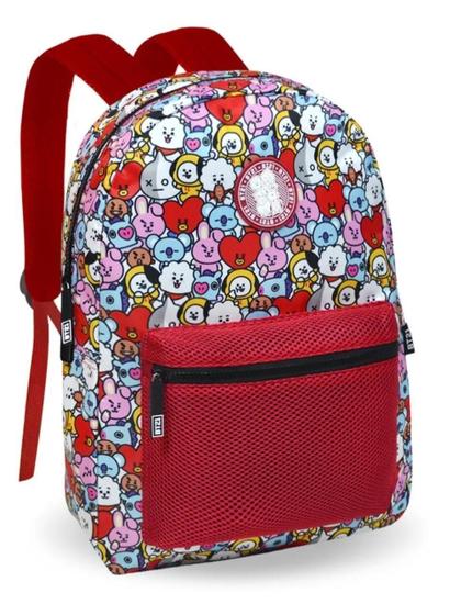 Imagem de Mochila Bts Bt21 Kpop Infantil Juvenil Costas Escolar Grande