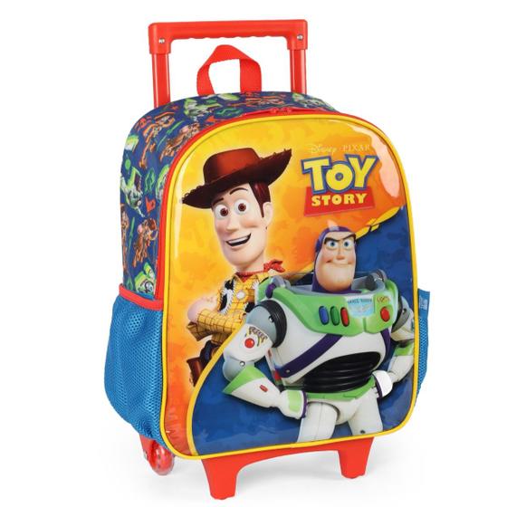 Imagem de Mochila Buzz Lightyear Com Rodinhas Laranja Escolar Infantil