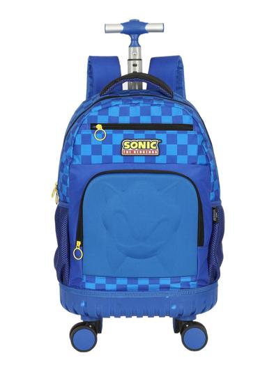 Imagem de Mochila c/ Rodinhas Alça de Costas Grande Juvenil Sonic Azul