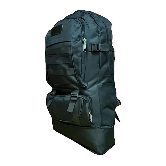 Imagem de Mochila Camuflada de Preto Acampamento Viagem Caminhada Cargueira Impermeável Resistente 50L 