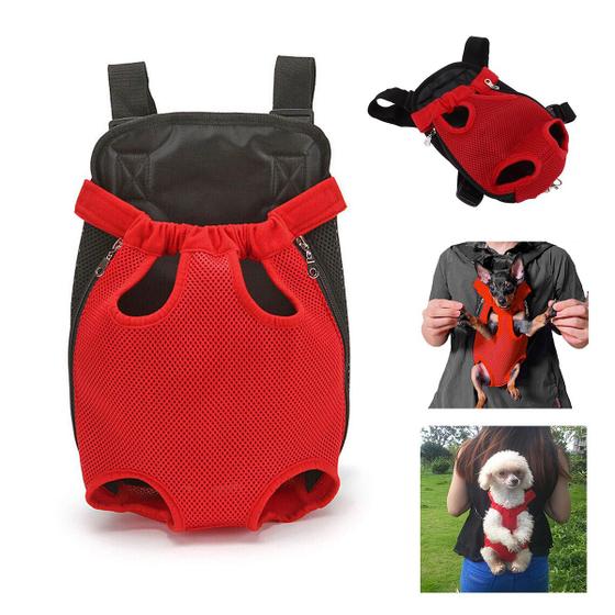Imagem de Mochila Canguru Cao  Cachorro Gato Pet Animal de Estimaçao Pequeno Porte Bolsa Transporte Caminhada Passeio Ar Livre Resistente Confortavel Seguro
