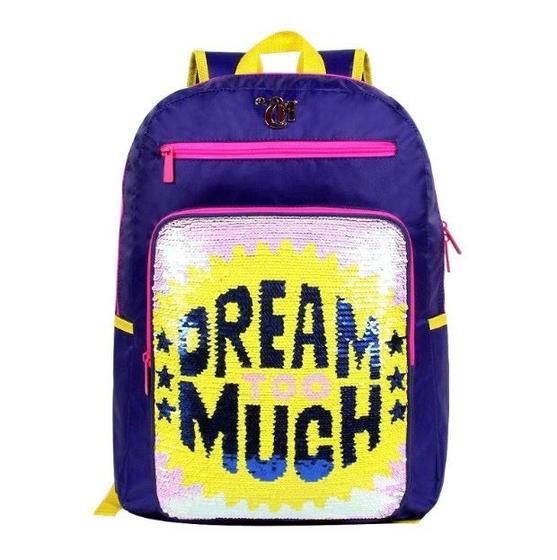 Imagem de Mochila Capricho Paetê Dream Too Much Anel De Selfie 11320