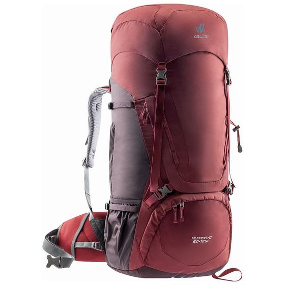 Imagem de Mochila cargueira Alpamayo 60+10 SL Deuter com o sistema SL para ajuste ao corpo feminino Vermelho