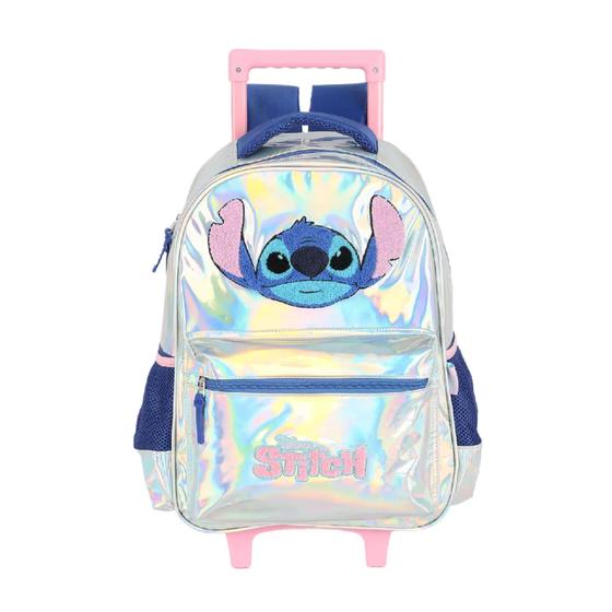 Imagem de Mochila Carrinho Alça Costas Stitch Metalizado - Luxcel - Holografica