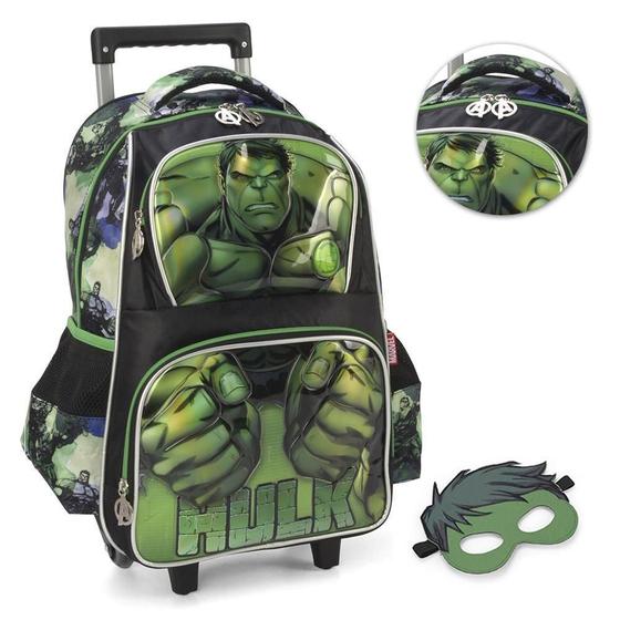 Imagem de Mochila Carrinho Avengers Marvel Hulk Agacha Verde Luxcel