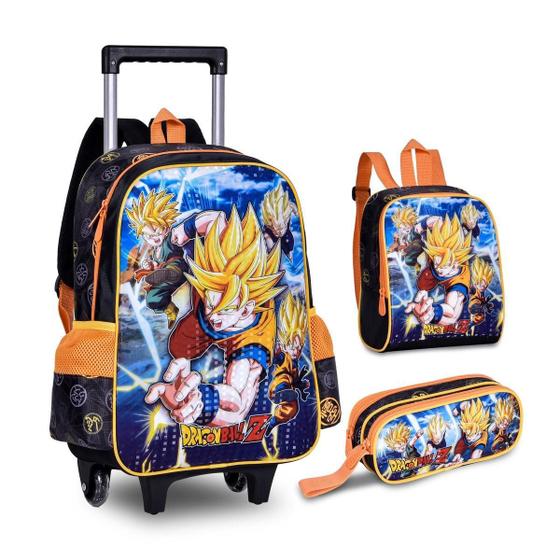 Imagem de Mochila Carrinho Com Lancheira E Estojo Dragon Ball Z