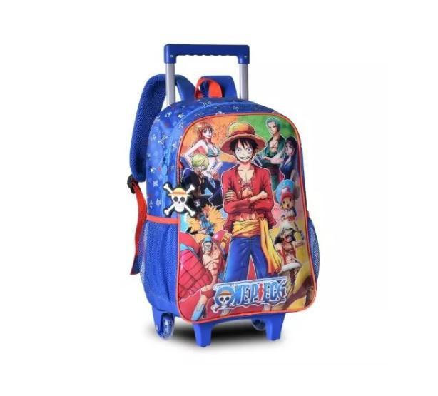 Imagem de Mochila Carrinho One Piece Infantil Escolar Clio Style Azul