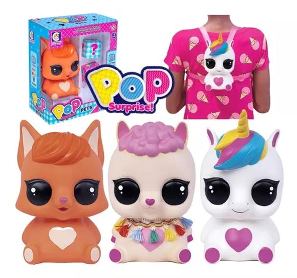 Imagem de Mochila cofrinho pop surprise pets raposa ref.2393 cotiplas