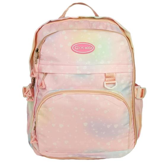 Imagem de Mochila Colorida Infantil Bolsa Escolar De Costas Meninas Moda Espaço Notebook Estilo Fichario