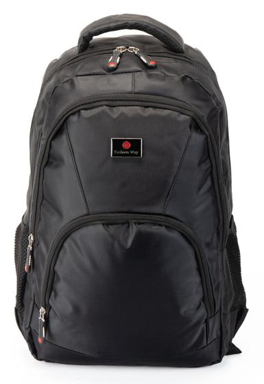 Imagem de Mochila com alça reforçada universitária preta notebook fashion