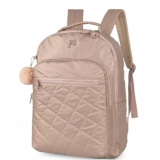 Imagem de Mochila Com Chaveiro Barbie Ouro Rosa Maxlog