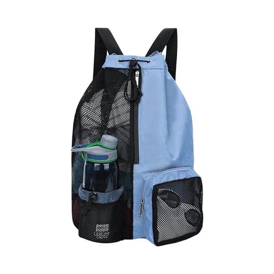 Imagem de Mochila com cordão de malha com bolso molhado, Mochila de praia leve, Ginásio e Workout Gear