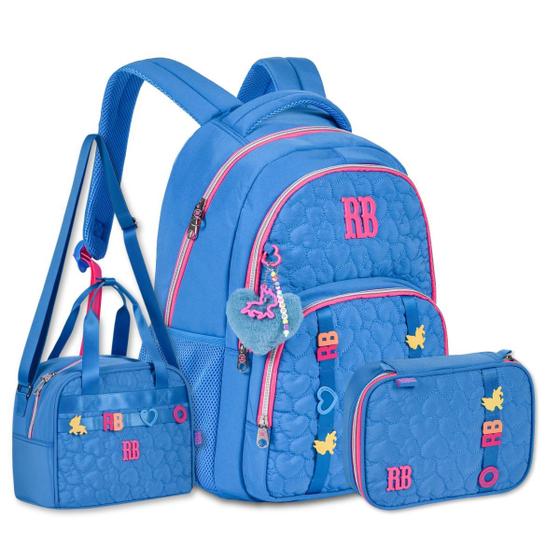 Imagem de Mochila com Lancheira e Estojo Rebecca Bonbon Kit Escolar Completo