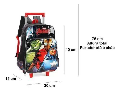 Imagem de Mochila com rodas avengers vermelho un