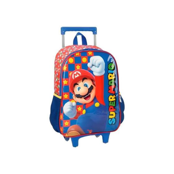 Imagem de Mochila com rodas do kit vermelho mario