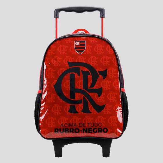 Imagem de Mochila com Rodas Flamengo Brasão Vermelha e Preta