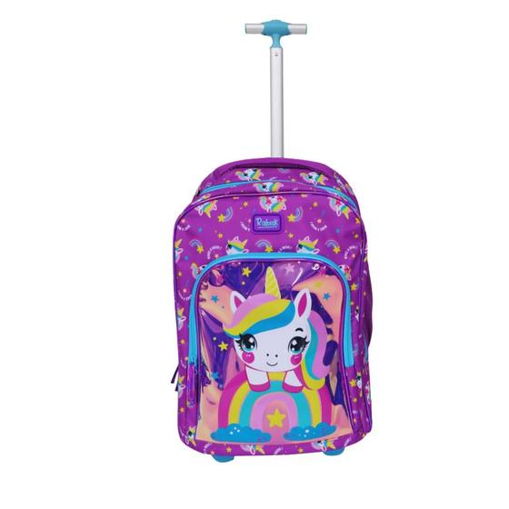Imagem de Mochila com Rodas Rabisk Teen Unicórnio RKU5002C Cor: Lilás