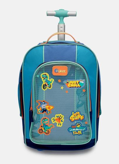 Imagem de Mochila com Rodinha Color Block Azul - Puket