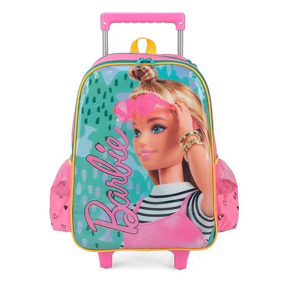 Imagem de Mochila com rodinhas Barbie rosa com verde Luxcell