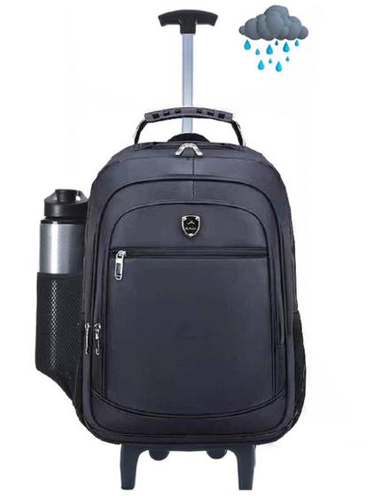 Imagem de Mochila Com Rodinhas Escolar Faculdade Trabalho Viagem Preta