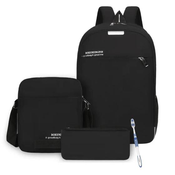 Mochila Conjunto Lancheira Estojo com Design Refletor Menor preço em Mochila Conjunto Lancheira Estojo com Design Refletor