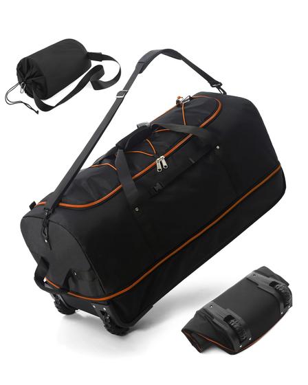 Imagem de Mochila CONTAIL Expansiva com Rodas 110L/140L - Preto e Laranja