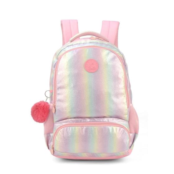 Imagem de Mochila Costa Barbie Juvenil Original Luxo Pompom