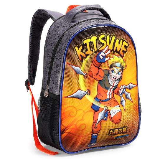 Imagem de Mochila Costa Escolar Herói Kitsune Naruto Infantil Seanite