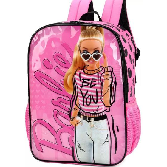 Imagem de Mochila Costa Infantil Escolar Menina Juvenil Barbie Fashion London Rosa