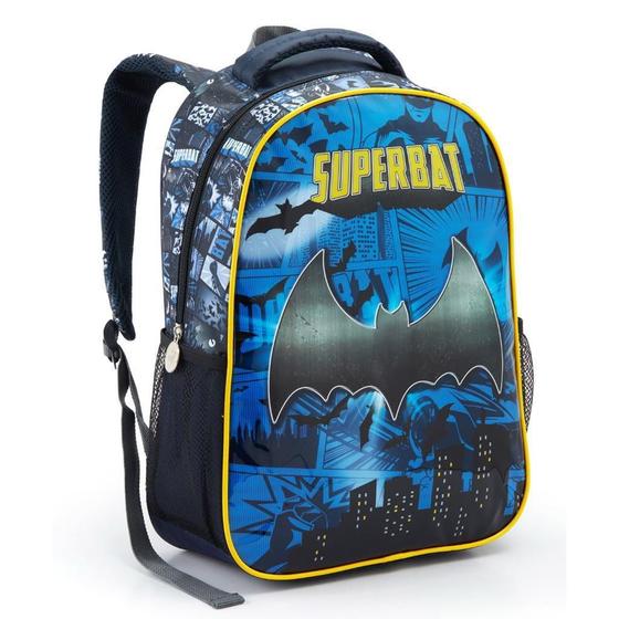 Imagem de Mochila Costa Infantil Menino Batman Morcego Escolar Seanite