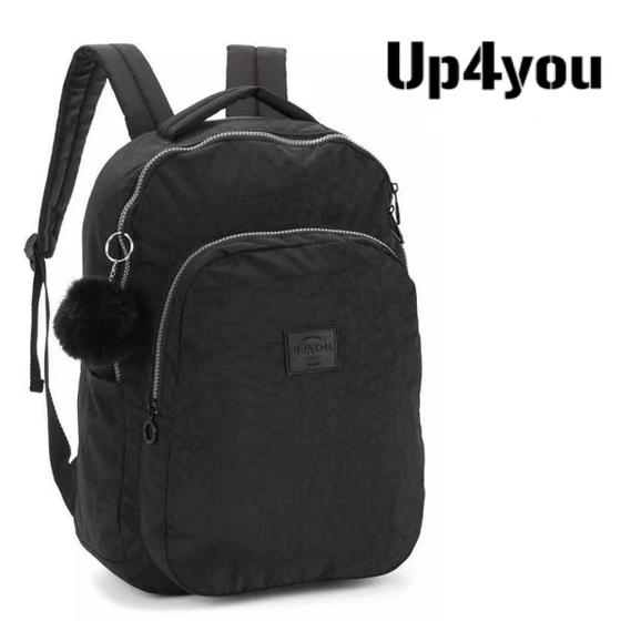 Imagem de Mochila Costa Juvenil Feminino Clinkle Up4you Preto Chaveiro